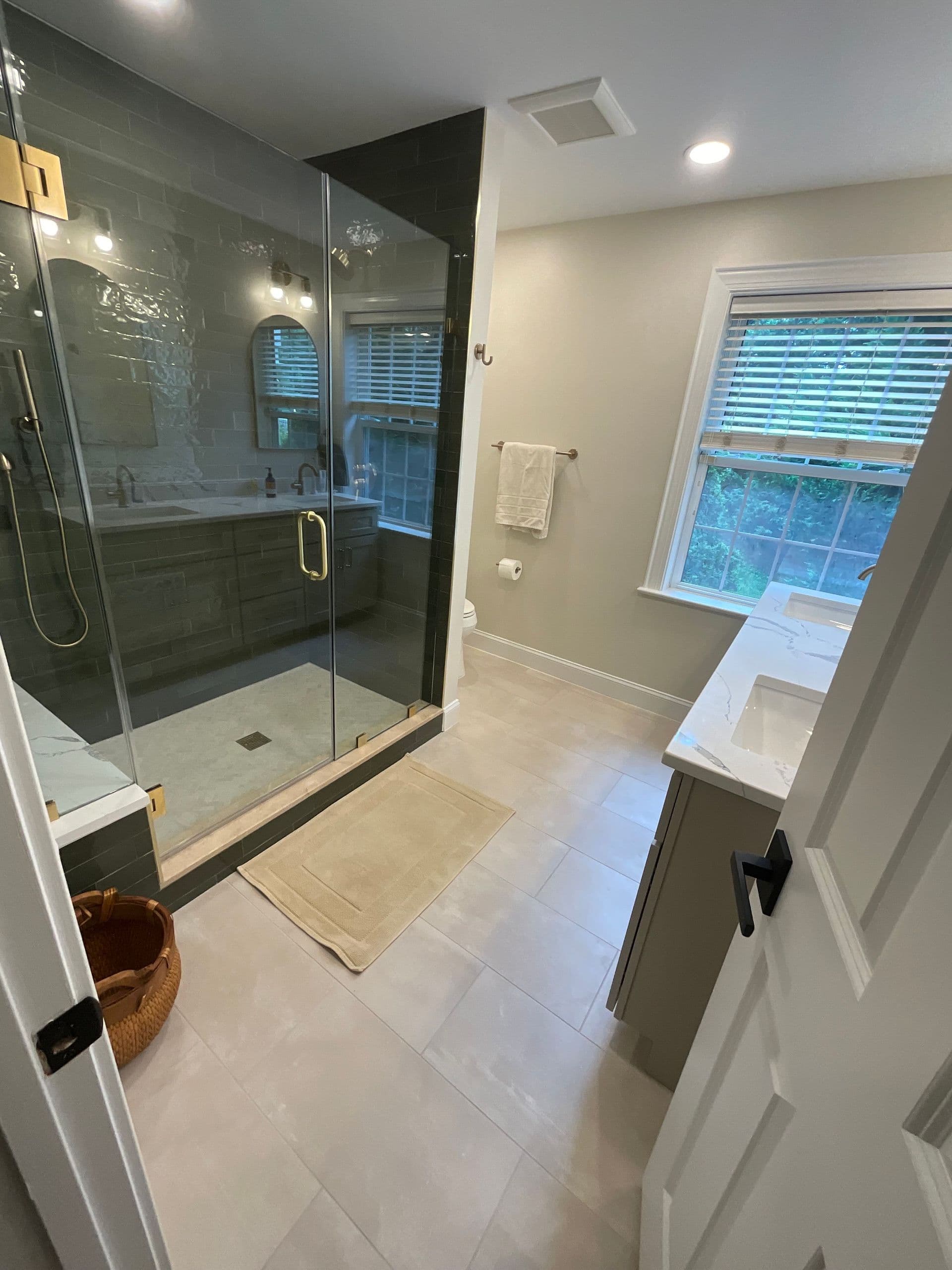 standing glass shower