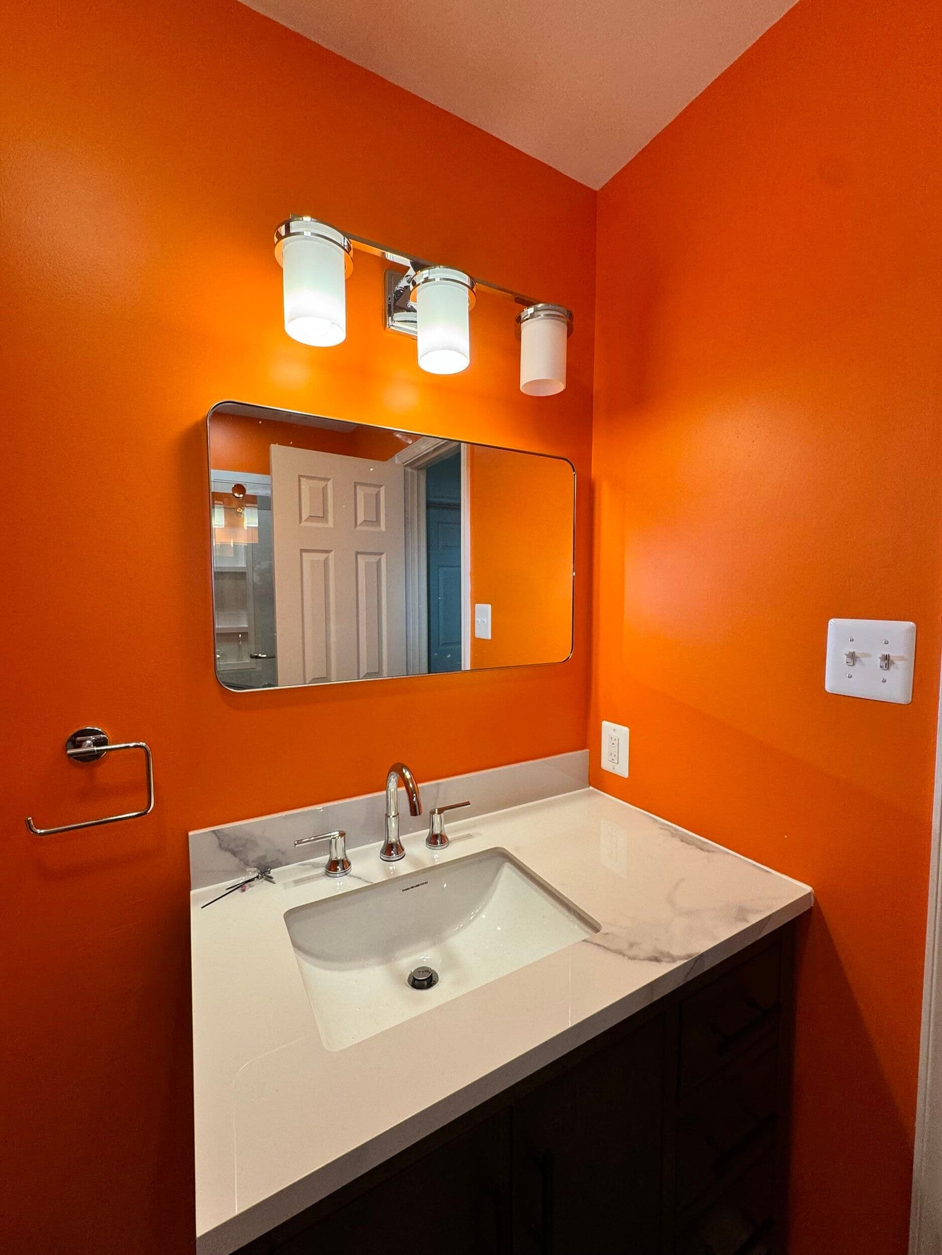 orange wall sink